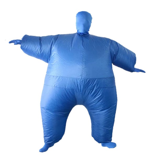 Uppblåsbar kostym för vuxen fettdräkt Fat Chub Sumo Blow Up Fancy Dress Kostym royal blue