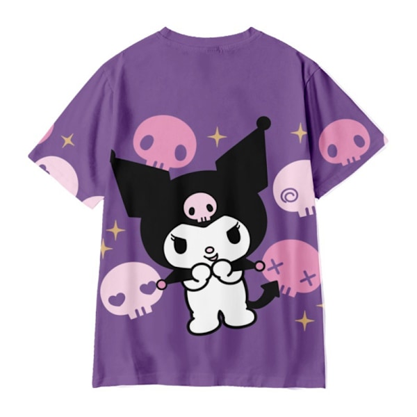 Kuromi Print T-shirt Barn Pojkar Flickor Sommar Kortärmad Rund Hals Casual Tee Top A 130cm