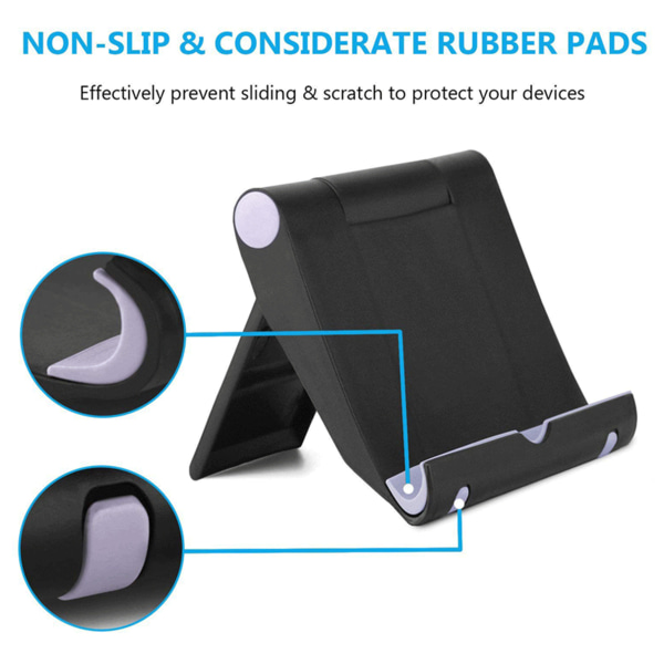 Hållare för surfplattor och mobiltelefoner Multi-Angle Slitstark Anti-Slip bule