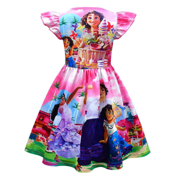 Flickor Casual klänning mode 3D söta tecknade mönster barn set 120cm