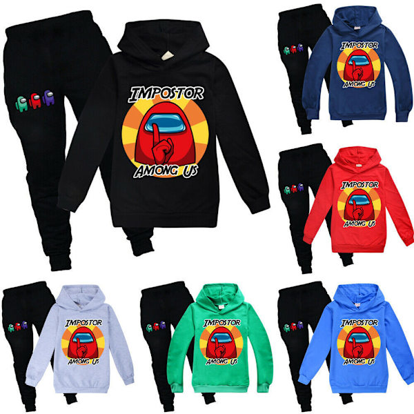 Barn Spel Bland Oss Tröja Hoodie Byxor Träningsoverall Set trendly black 120cm