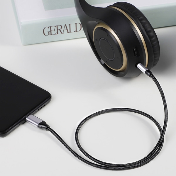 Ljudkabel USB Typ-C till 3,5 mm hörlursuttag Bil AUX-omvandlare 1 meter