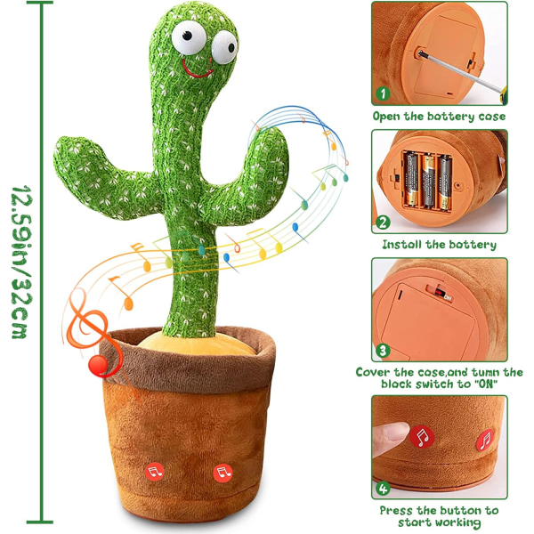 Dancing Talk prata kaktus leksak upprepar vad du säger Green Gift