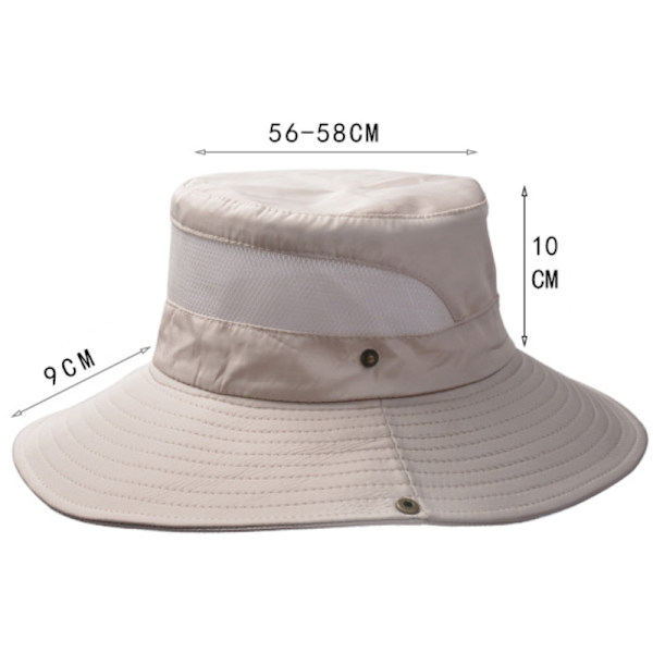 Solhatt för män och kvinnor, utomhusfiske, sommarhatt, justerbar beige