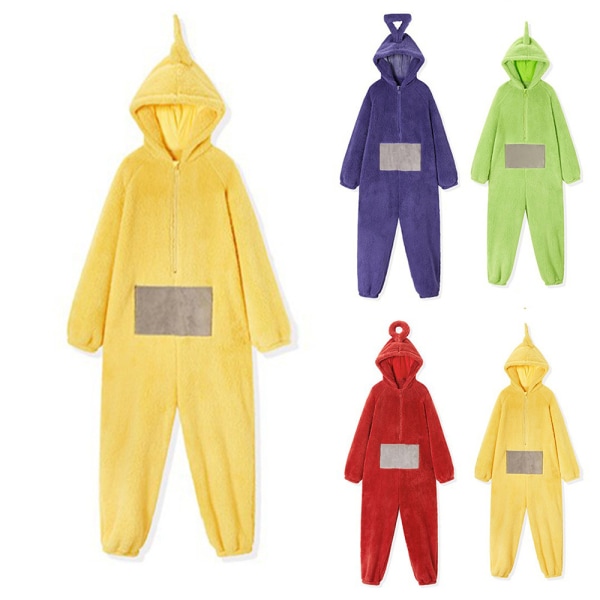Anime Teletubbies Kostym Jul Pyjamas Nattkläder Jumpsuit yellow M