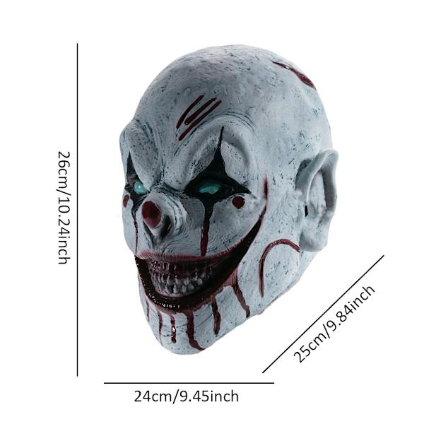 Läskig Halloween-mask, läskigaste clownmask för vuxna, bekväm andningsbar latexmask för Halloween-fester