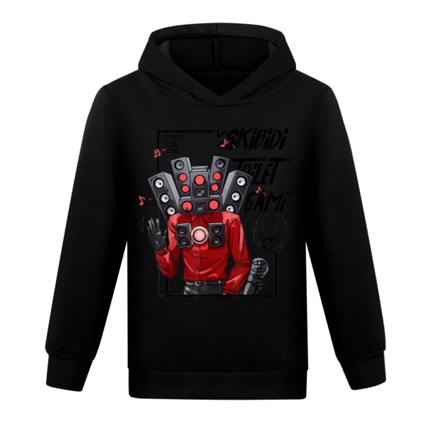 Pojkar Flickor Casual Hoodie Skibidi Toalett Långärmad Sweatshirt black 150cm