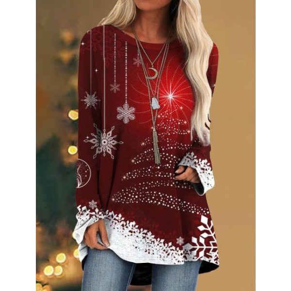 Kvinnors jul Casual långärmad tröja julklapp #3 L
