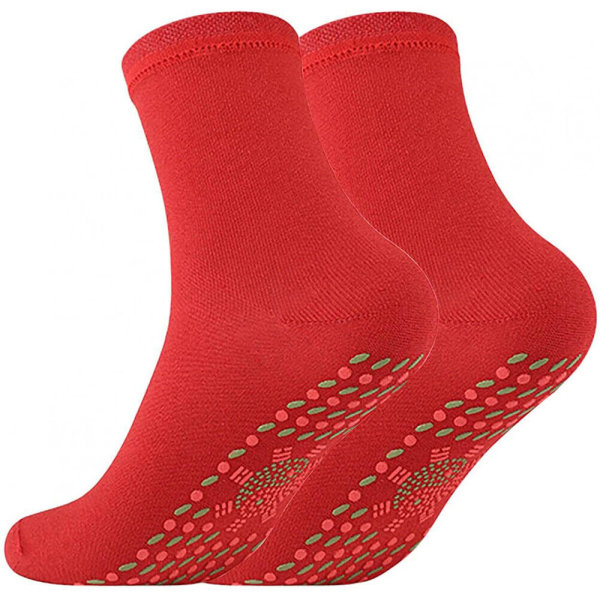 Tourmaline Slimming Health Sock Varma thermal självuppvärmande strumpor red