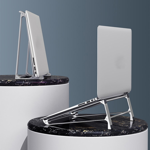 2 i 1 vertikal lagringshållare Bärbar stationär bordsplatta Hållare Skrivbord silver