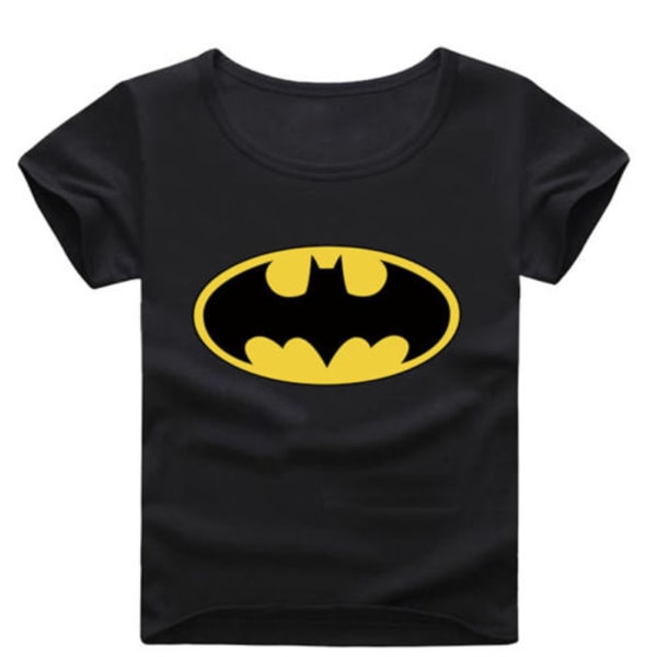 Barn Pojkar Batman Kortärmad Tryck Cartoon Casual T-shirt black 130cm