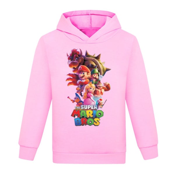 Pojkar Flickor Casual Hoodie Mario Bros Långärmad tröja för barn pink 150cm