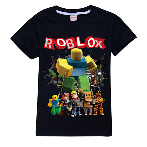 Roblox Pojkar T-shirt Tecknade Toppar Tee Barn Pojkar Flickor T-shirts Barnkläder Sommar Kortärmad Black 140cm
