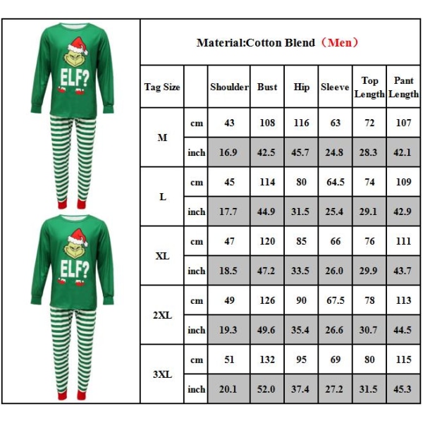 Baby Kids Familj Matchande Julpyjamas Hemkläder Set Men 3XL