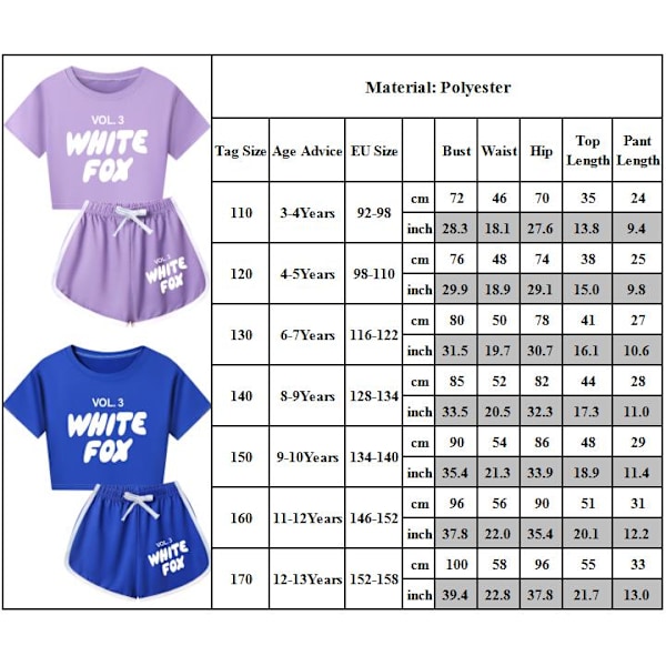 T-shirts med tryck och korta ärmar + shorts Sportkläder Set 5-14 år Barn Tonåringar Flicka Träningsdräkt Pink 130cm