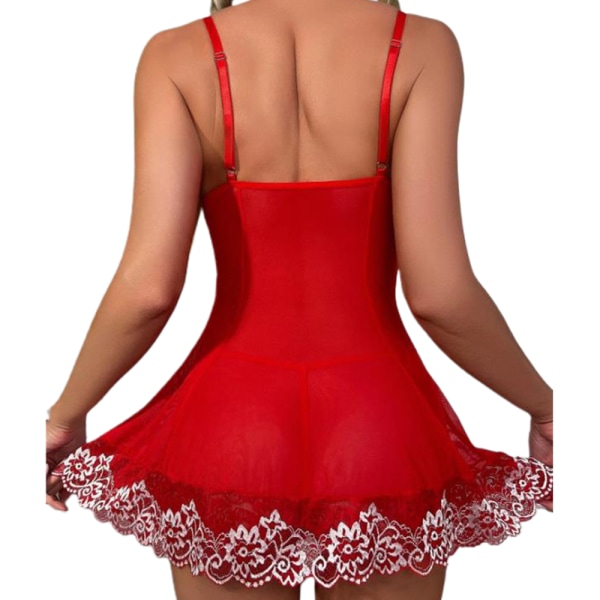 Kvinnors jul sexiga underkläder Sling Suspender Mini Klänning XL