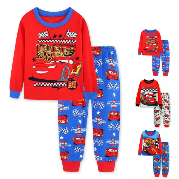 2st Kids Pyjamas Racing Car Långärmad Pullover Set Nattkläder B 130cm