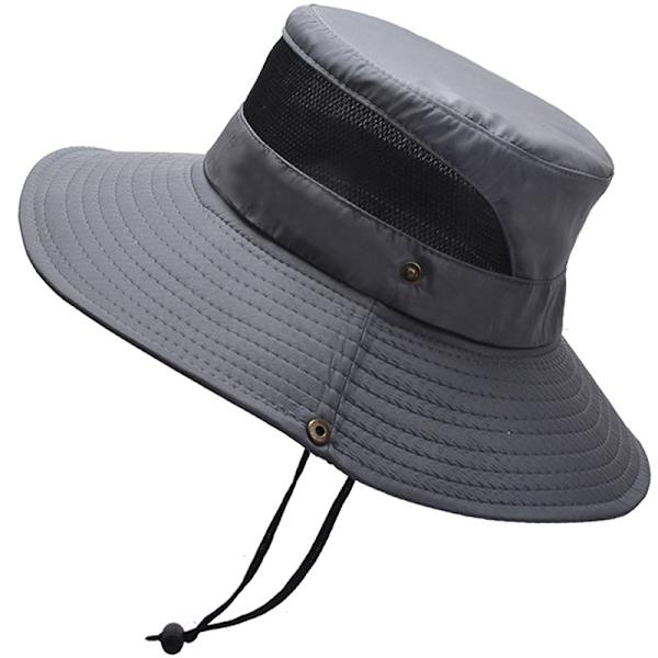 Solhatt för män och kvinnor utomhus fiske sommarhatt justerbar dark grey