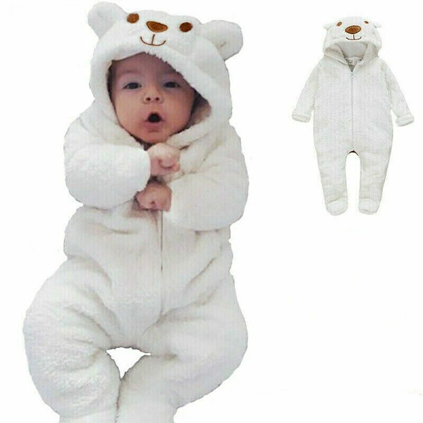 Nalle Plysch Body Nyfödd Hoodie Jumpsuit Romper Body 70cm