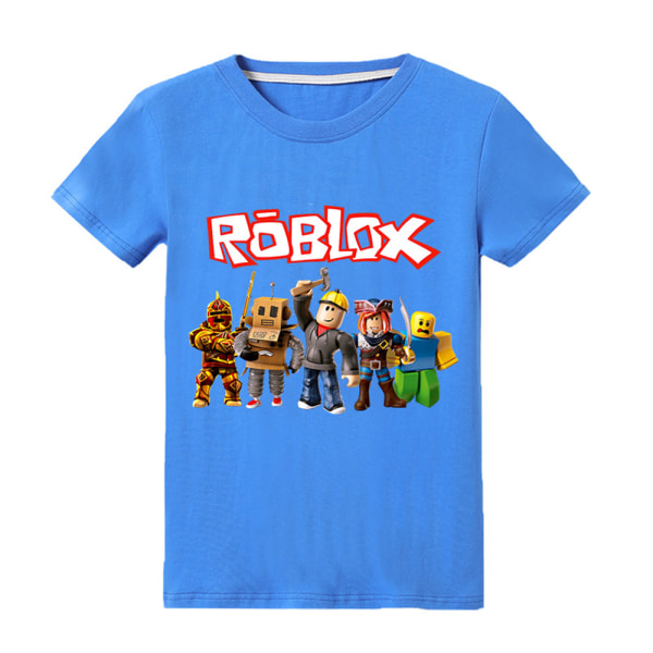 Barn Pojkar ROBLOX 3d- printed kortärmad T-shirt Casual Toppar blue 130cm