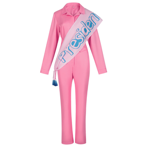 Rosa Jumpsuits BarBi Cosplay Cowgirl Kostym Outfits 80-talets Hippie L