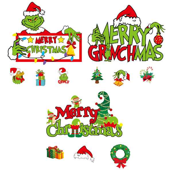 God Jul Grinchmas Trä Grinch Prydnader Julgran Dörr Dekor A