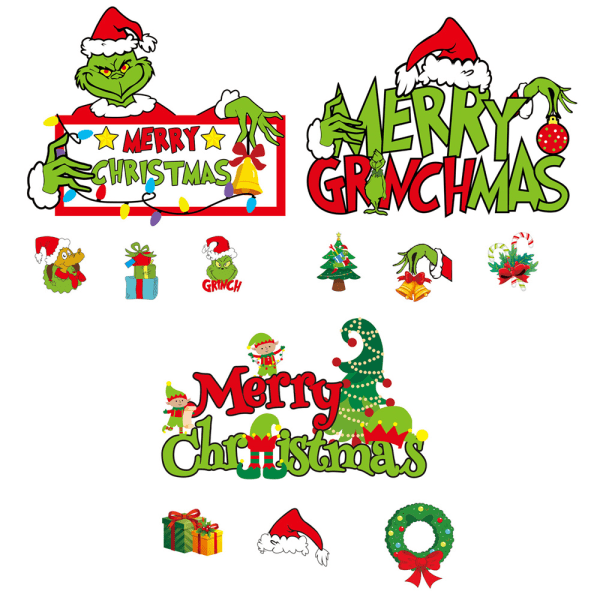 God Jul Grinchmas Trä Grinch Prydnader Julgran Dörr Dekor C