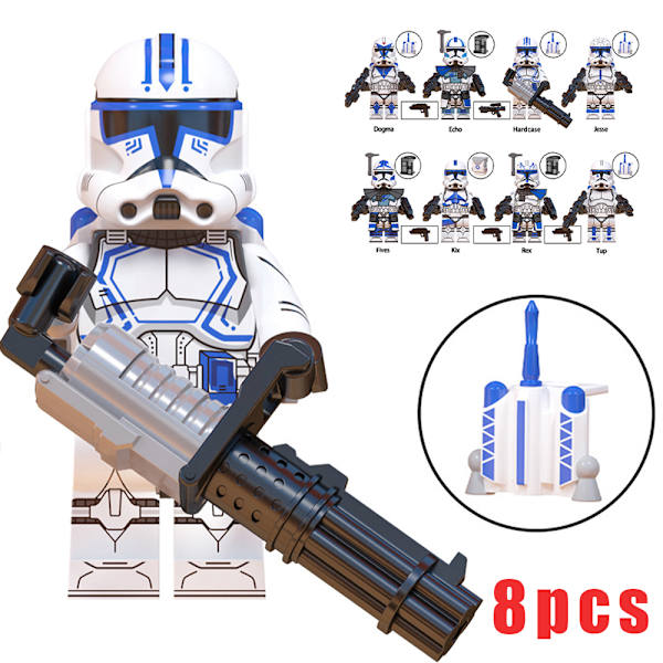 8PCS Echo Jesse Rex Robotfigurer Leksak Monterade Block Julgåva