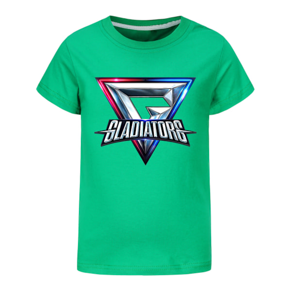 GLADIATORS Pojkar T-shirt Tecknade Toppar Tee Barn Pojkar Flickor T-shirts Barnkläder Sommar Kortärmad Green 140cm