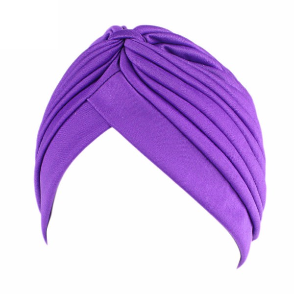 Kvinnor Plisserad Turban Knot Twist Cap Huvudband Headwrap Hijab Hat 18