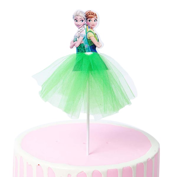 7 tecknad slöja prinsessa födelsedagstårta dekoration ornament Anna & Elsa