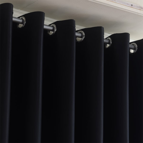 Ren färg Fönstervalanser Paneldraperigardin Black 132cm*160CM