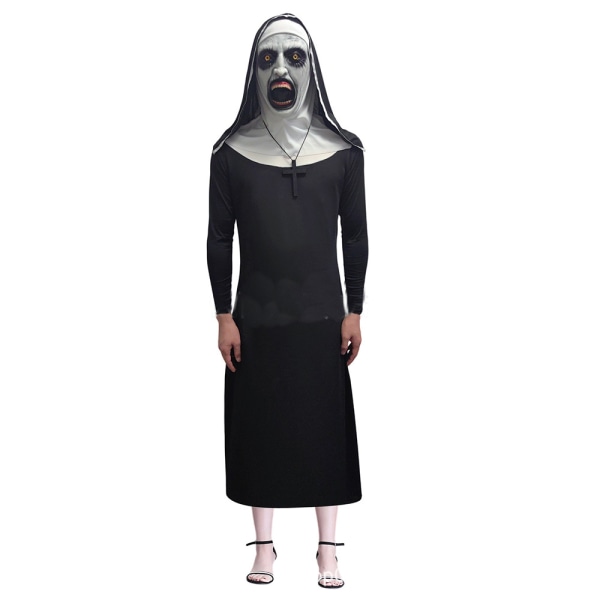 Nunna Kostym Halloween Fancy Nun Klänning Kostym för kvinnor L