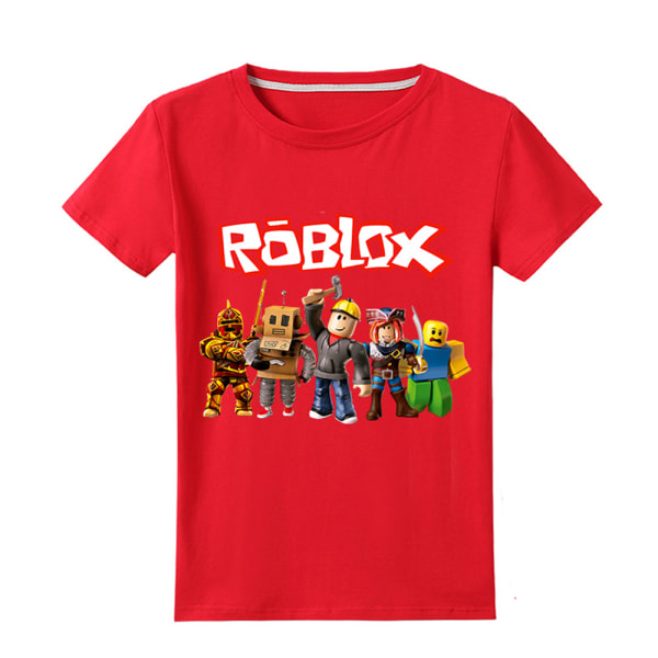 Barn Pojkar ROBLOX 3d- printed kortärmad T-shirt Casual Toppar red 120cm