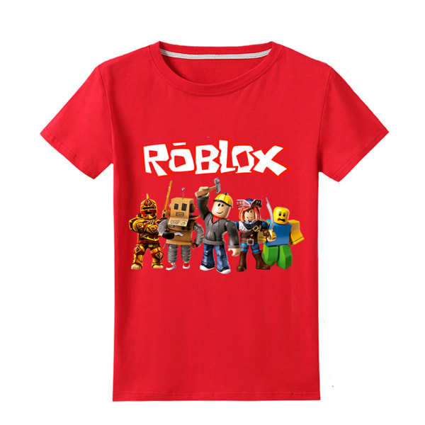 Barn Pojkar ROBLOX 3d- printed kortärmad T-shirt Casual Toppar red 140cm