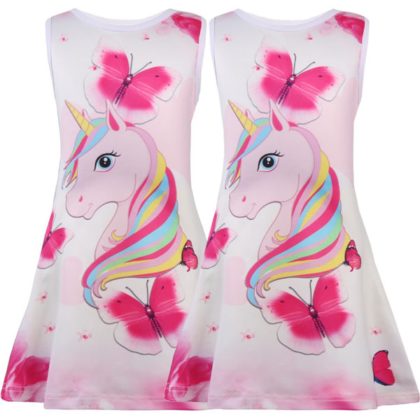 Prinsessklänning Barnklänningar För tjejer Klänning Unicorn Girl Dress 150cm