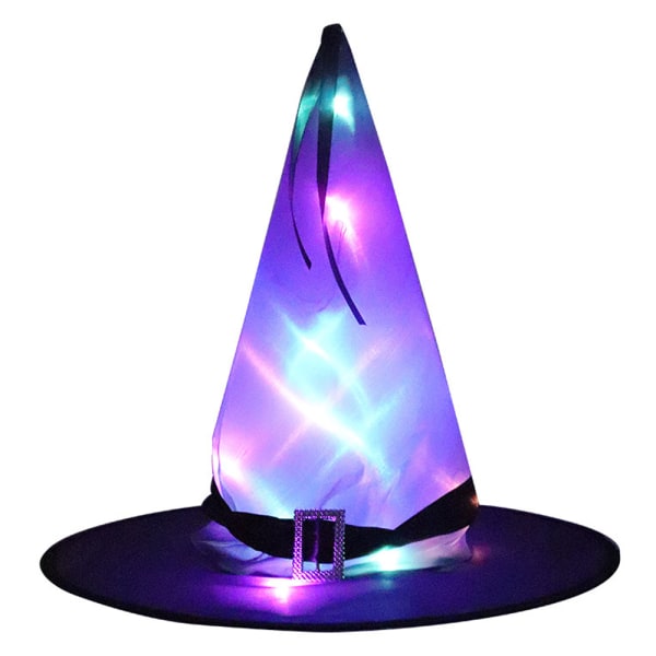Halloween lysande hatt barn vuxen fest klä upp häxhatt Purple
