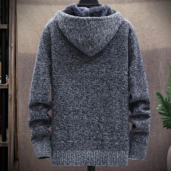 Herr Casual Randig Fodrad Hoodie Kappa Vinterjacka Topp Ytterkläder Red wine M