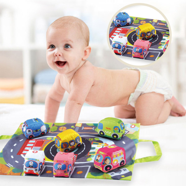 Mjuk set Presenter päls Baby Toddler Cartoon Toy Cloth Cars
