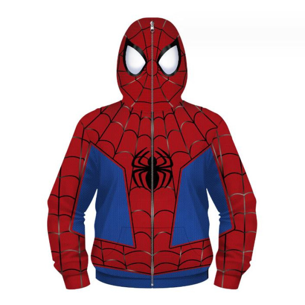 Spiderman Into the Spider Verse Miles Morales Cosplay hoodie för barn B L