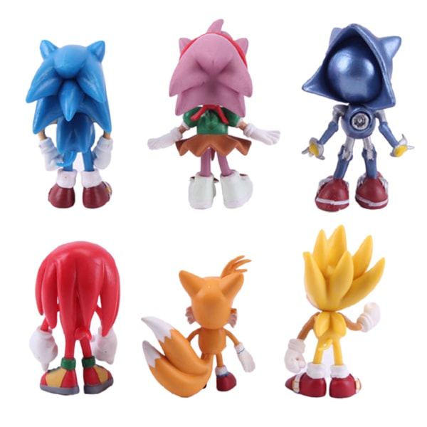 6 ST Sonic The Hedgehog Toys Action Figur Cake Topper Kid Present