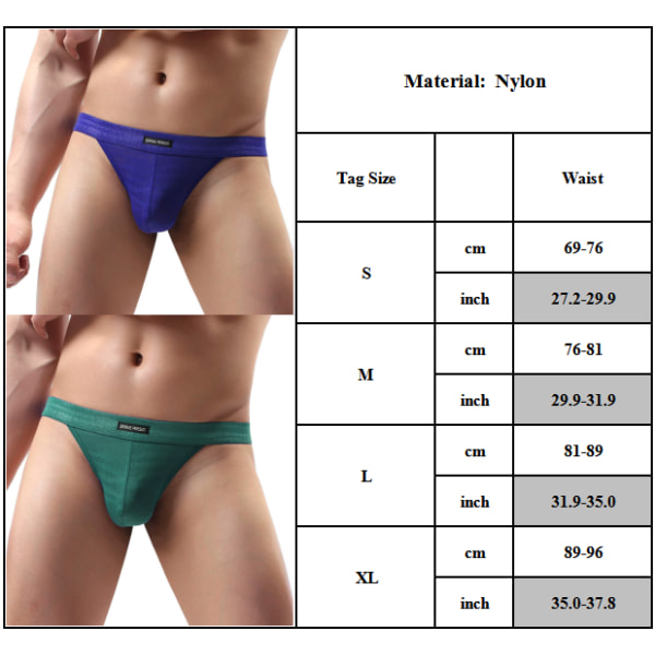 Herrunderkläder T-Back G-String Kalsonger Sexig Trosa Underkläder bule XL