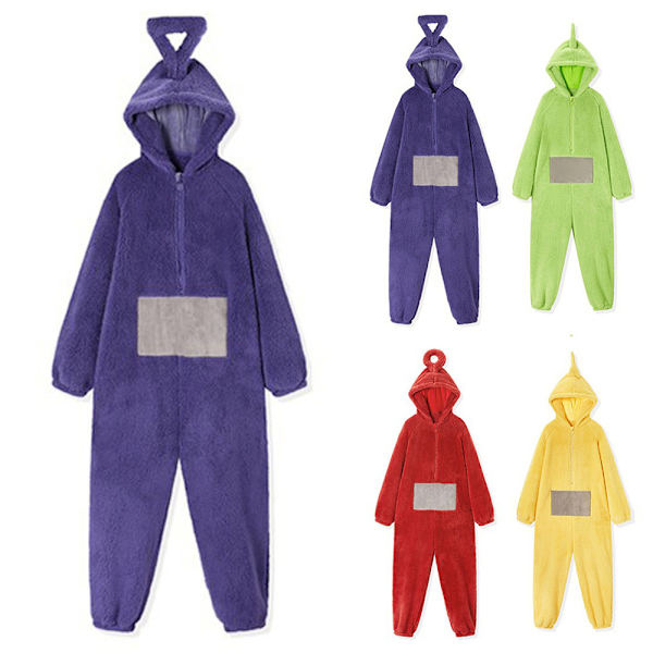 Anime Teletubbies Kostym Jul Pyjamas Sovkläder Jumpsuit purple M