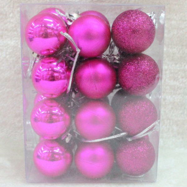 24 st julgranshängande prydnader hemfestdekor rose red 24pcs
