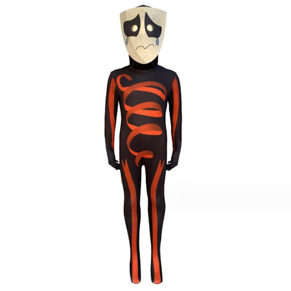 Barn Pojkar Flickor Magisk Digital Cirkus Cosplay Maskeraddräkt Fest Bodysuit Jumpsuit + Mask Ange 140cm
