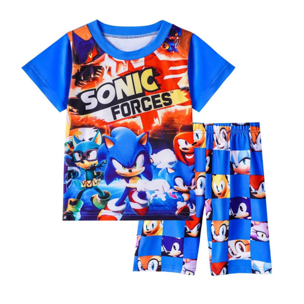 Sonic Summer Cartoon Kortärmade dräkter för pojkar och flickor blue 130cm