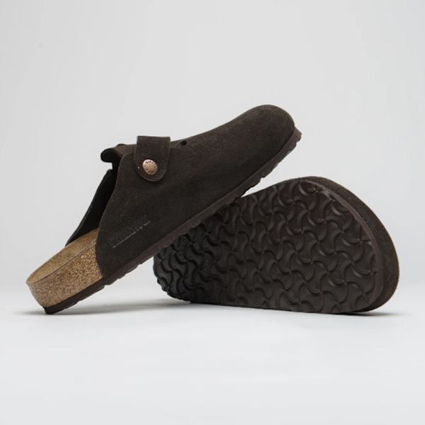 Birkenstock Boston Mocka Mjuk Fotbädd Tofflor Unisex Slip On Vardagsskor Mocha 39