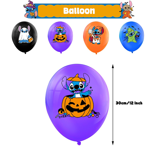 Lilo & Stitch festartiklar Banner Ballong Tårtdekoration Barn Halloween Dekor Set