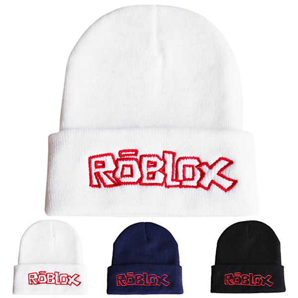 Roblox Game Woolen   Knitted Warm Winter fancy  Hats Unisex White