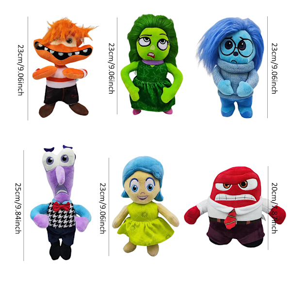 2024 Inside Out Cartoon Plysch Leksaker Mjuka Stoppade Dockor Barn Kreativ Present Plysch Figur Leksaker A